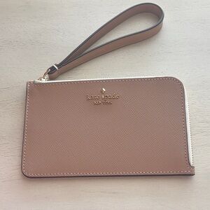 Kate Spade Toasted Beige Wristlet with Strap